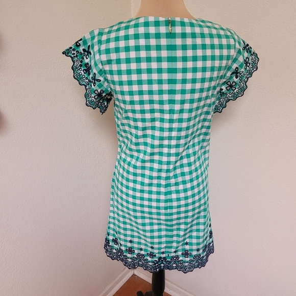 DraperJames Green Check Navy Eyelet Dress - Picture 6 of 6